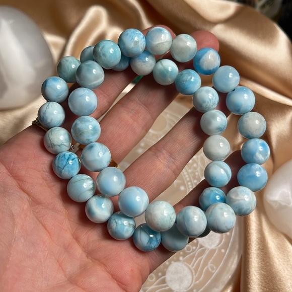 Larimar Bracelet (8mm) 🦋 - Picture 2 of 4